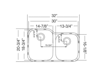 32 inch Flush Mount 1-3/4 Bowl Stainless Steel Kitchen Sink - Monaco TZ L375.64 - Sink Depot